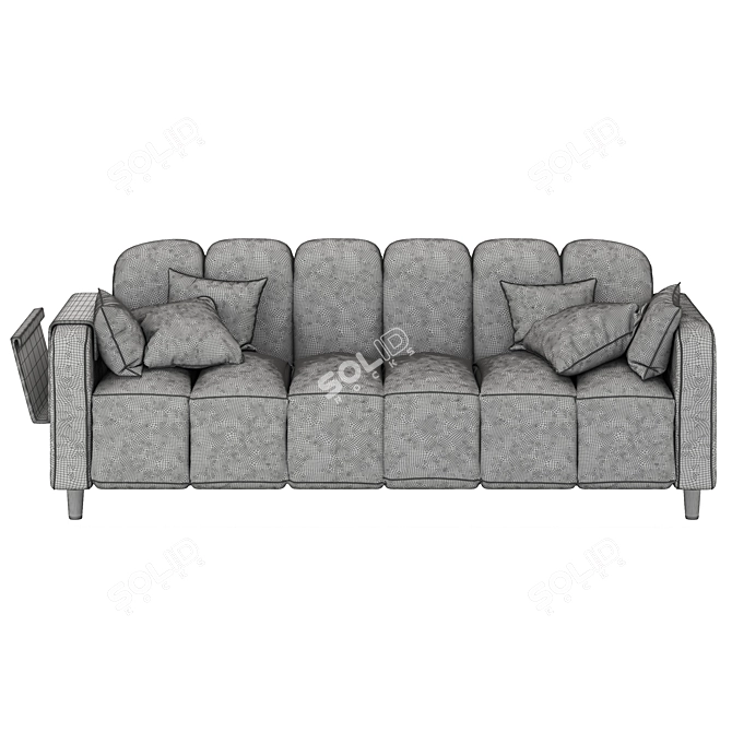Modern Velvet Tufted Sofa 3D model image 5