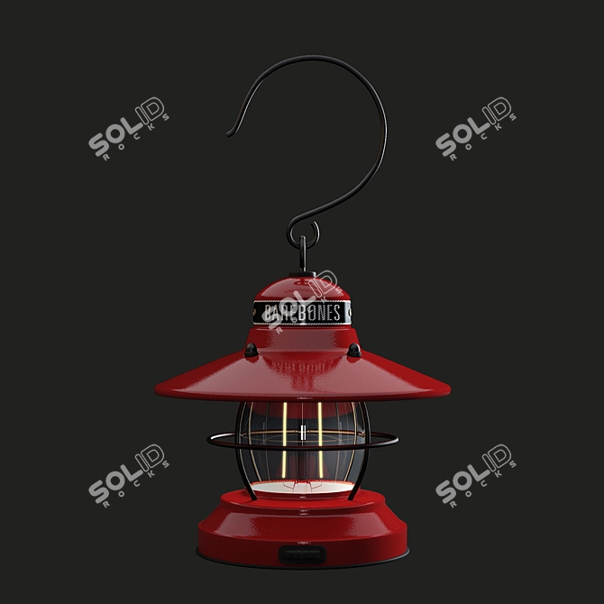 Vintage Edison Lantern - Rust-Resistant Steel 3D model image 3
