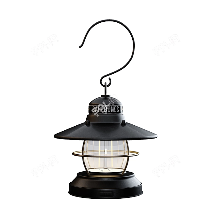 Vintage Edison Lantern - Rust-Resistant Steel 3D model image 5