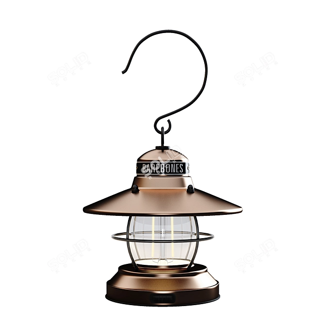 Vintage Edison Lantern - Rust-Resistant Steel 3D model image 6