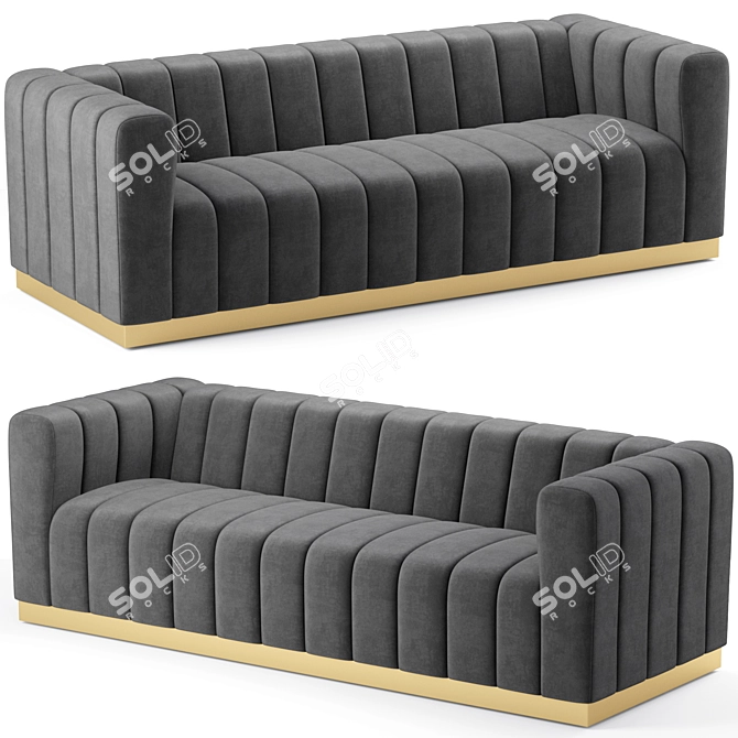 Marlon Velvet Sofa: Luxurious Elegance for Your Home 3D model image 1