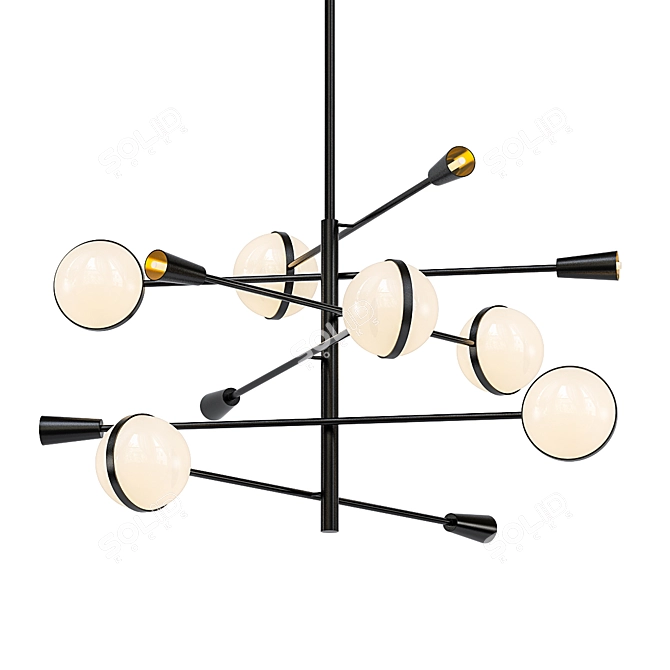 Customizable Designer Ceiling Chandelier 3D model image 1