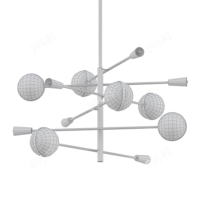 Customizable Designer Ceiling Chandelier 3D model image 2
