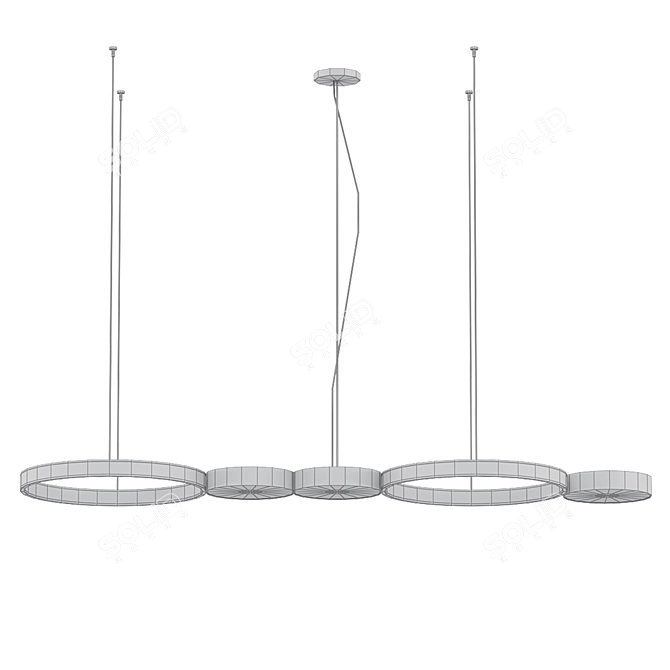 Stylish LED Pendant Chandelier 3D model image 2