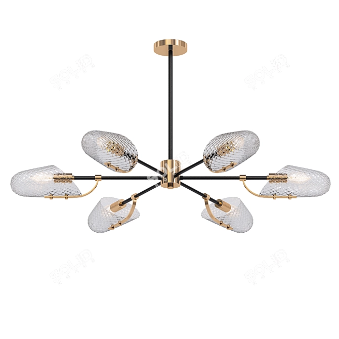 Radiant Glass Chandelier 3D model image 1