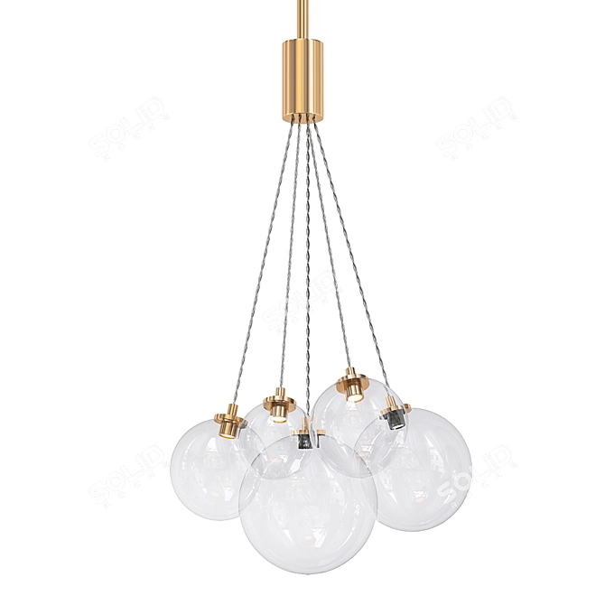 JODIS LED Pendant Lights with Transparent Globe Shades 3D model image 1