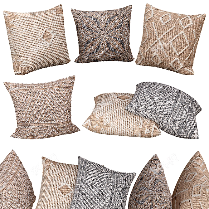 Boho Chic Decorative Pillows 3D model image 1