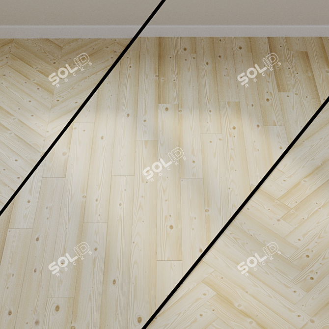 Natural Pine Laminate Flooring 3D model image 1