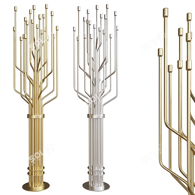 Golden Jazz Spirit: Janis Floor Lamp 3D model image 1