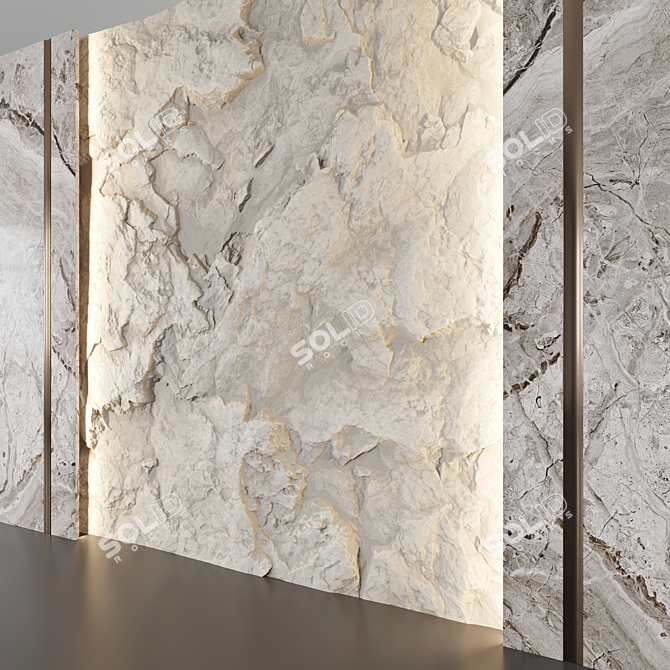 White Rock Wall Panel 3D model image 2