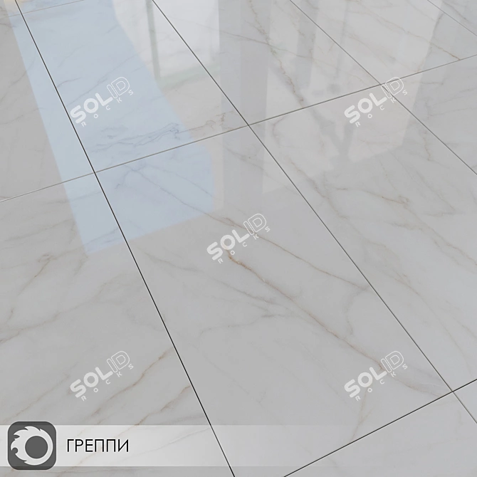 Elegant Milano Marble Ceramic Tiles 3D model image 3