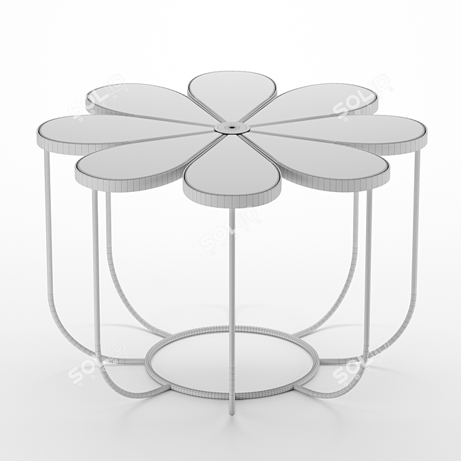 Elegance Blooms: Flower-Shaped Coffee Table 3D model image 3