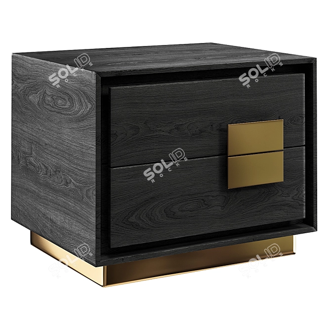 Elegant Modern Nightstand 3D model image 1