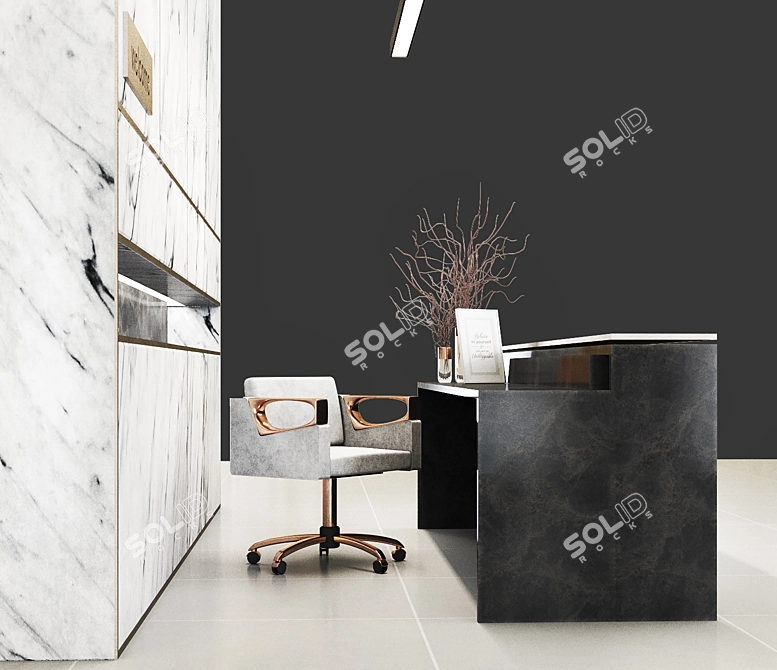 Modern Reception Desk Design 3D model image 3