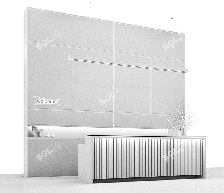 Modern Reception Desk Design 3D model image 4