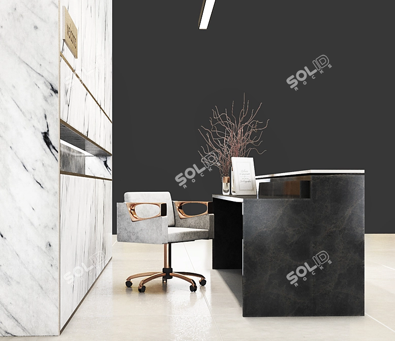 Modern Reception Desk Design 3D model image 6