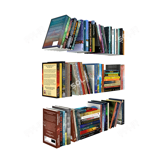 Versatile Collection of 100 Unique Books 3D model image 4