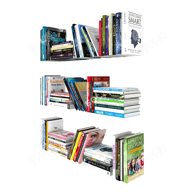 Versatile Collection of 110 Customizable Books 3D model image 3