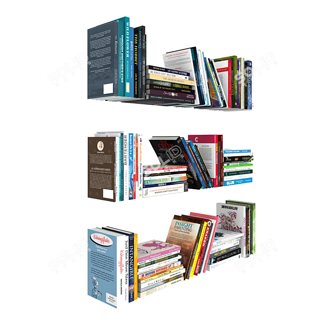 Versatile Collection of 110 Customizable Books 3D model image 4