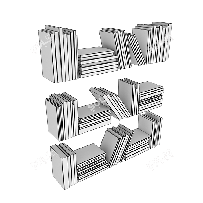 Versatile Collection of 110 Customizable Books 3D model image 5