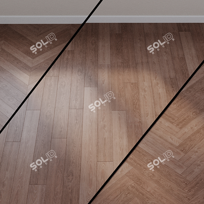 Gray Vintage Oak Laminate Flooring 3D model image 1