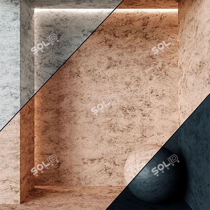 Seamless Decorative Plaster Texture 3D model image 1