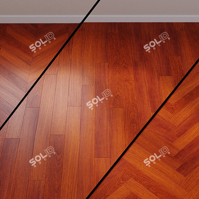 Exquisite Merbau Laminate Flooring 3D model image 1