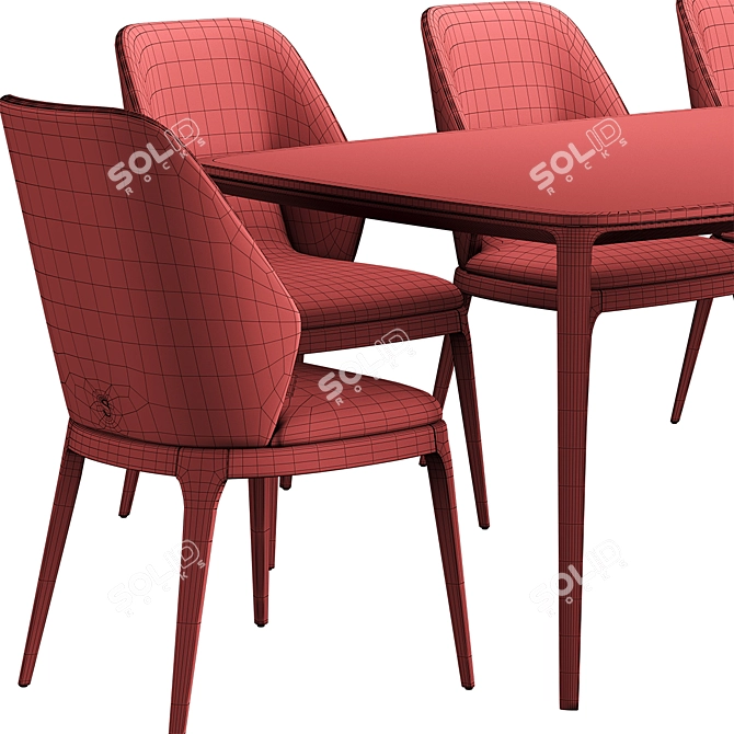 Poliform Henry Table & Emporio Chair Set 3D model image 5