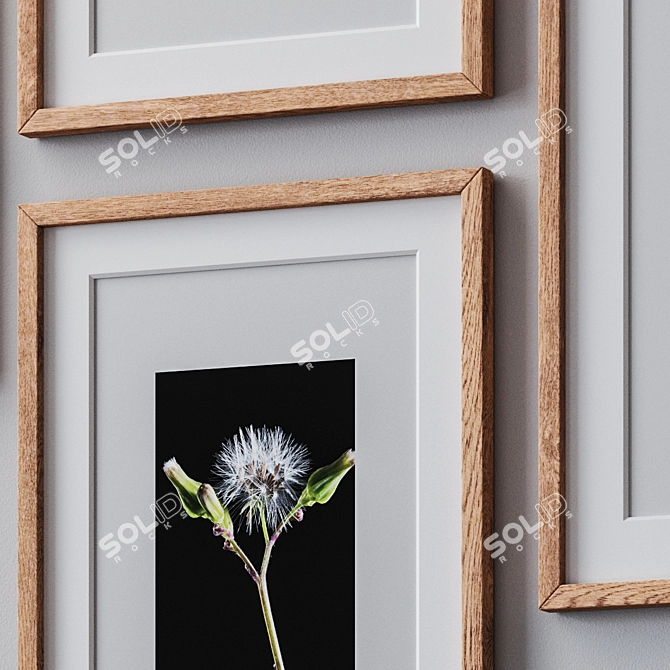 Versatile Photo Frame Set: 4 Colors, 5 Sizes 3D model image 2