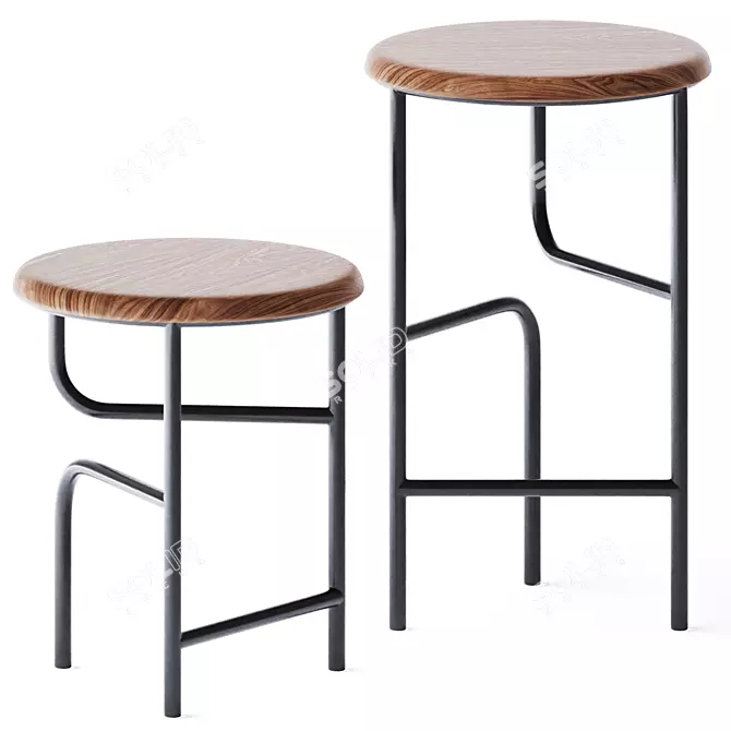 Elevate Your Space with Blend Stools 3D model image 1