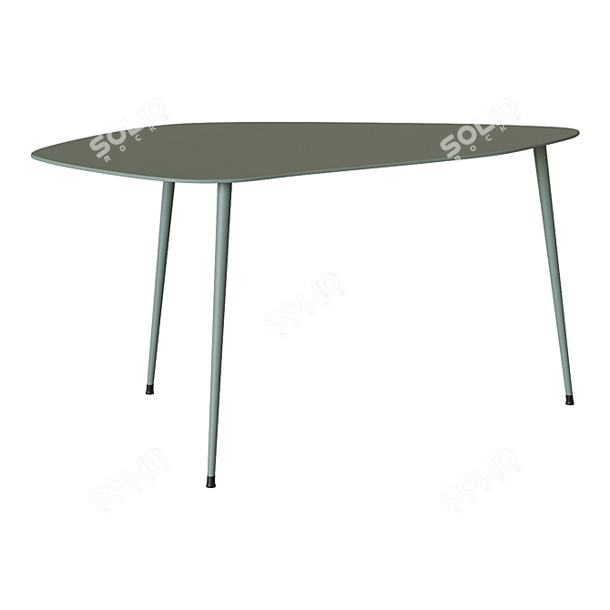 Green Metal Side Table: Rowan 3D model image 1