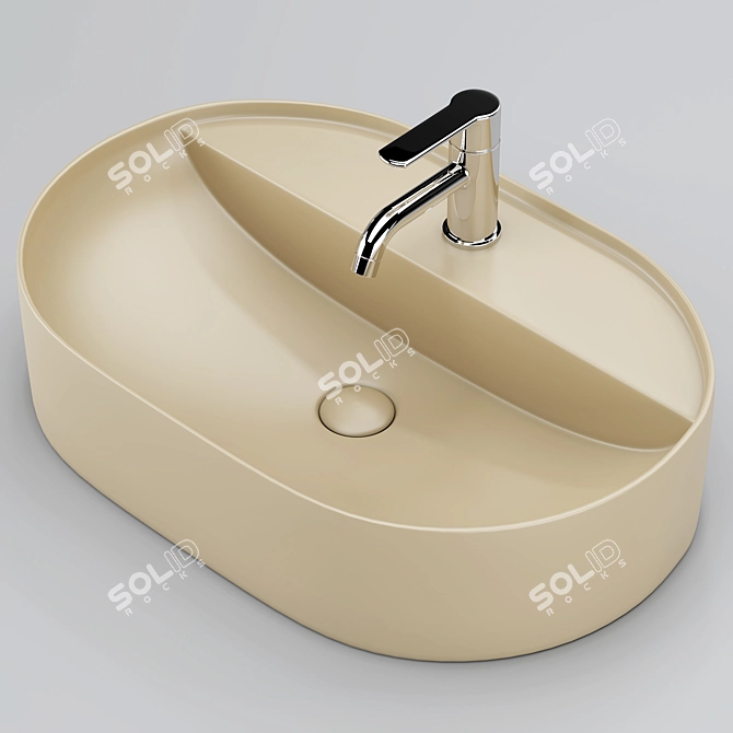 Modern Matte Ceramic Sink 3D model image 5