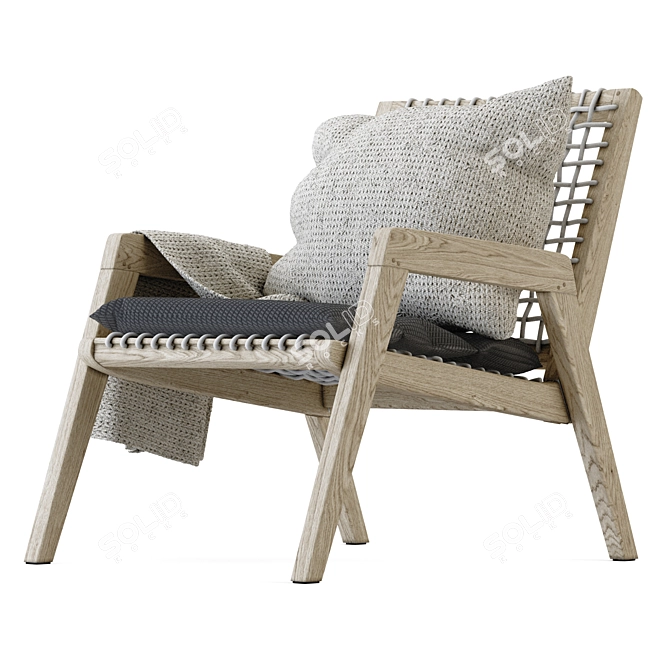 Rustic Teaka Lounge Chair 3D model image 1