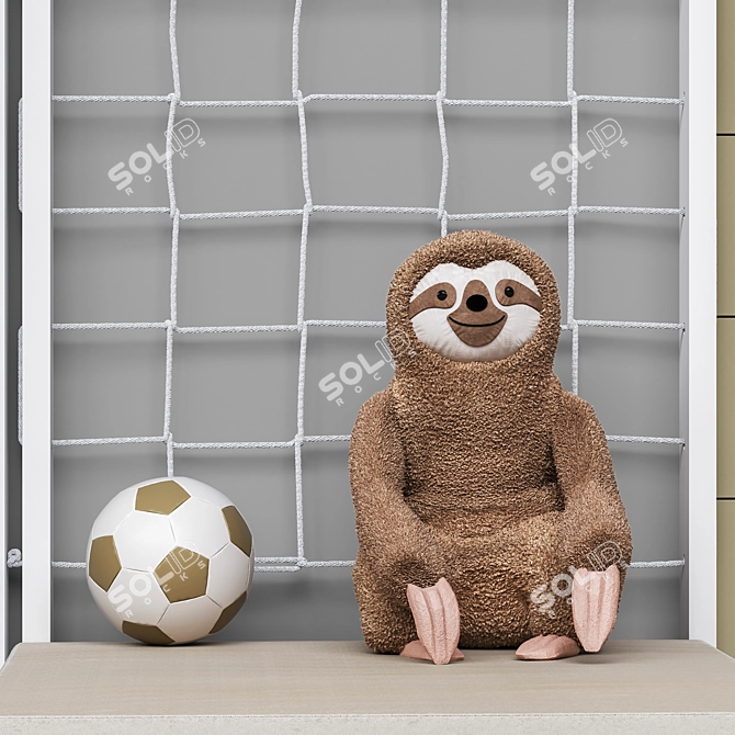 Kids Sports Set with Climbing Wall and Toys 3D model image 4