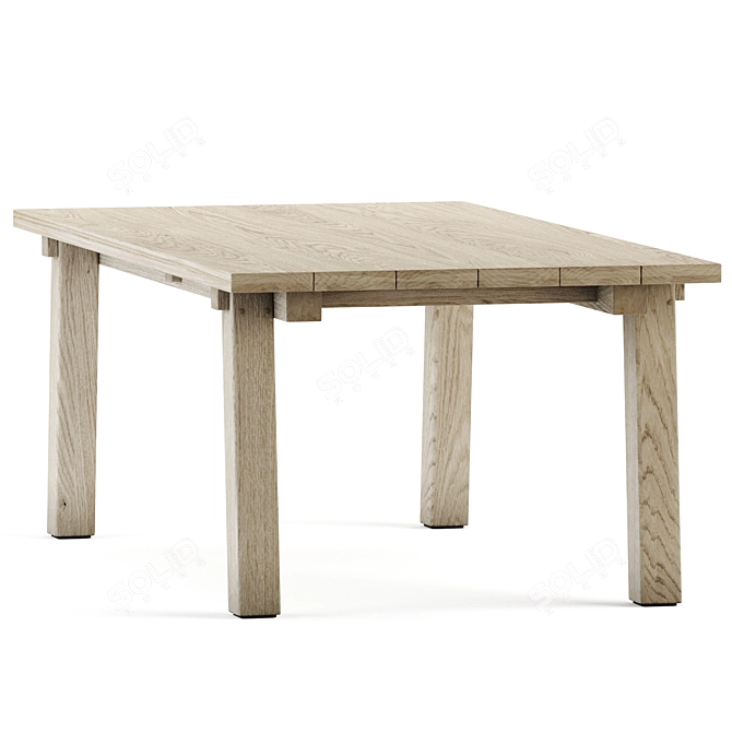 Rustic Teaka Table: Authentic Design for Indoor and Outdoor Use 3D model image 2