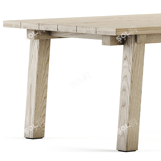 Rustic Teaka Table: Authentic Design for Indoor and Outdoor Use 3D model image 3