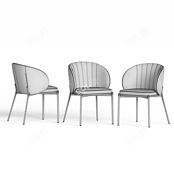 Sleek Shell Dining Chair 3D model image 2