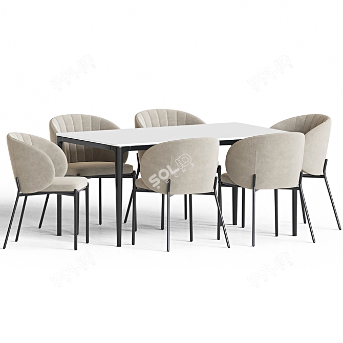 Modern Dining Set 98: Stylish and Functional 3D model image 3