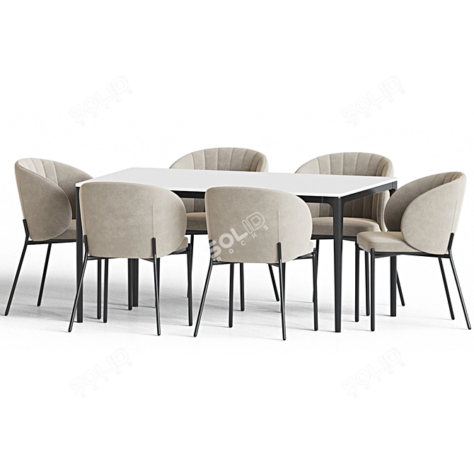 Modern Dining Set 98: Stylish and Functional 3D model image 4