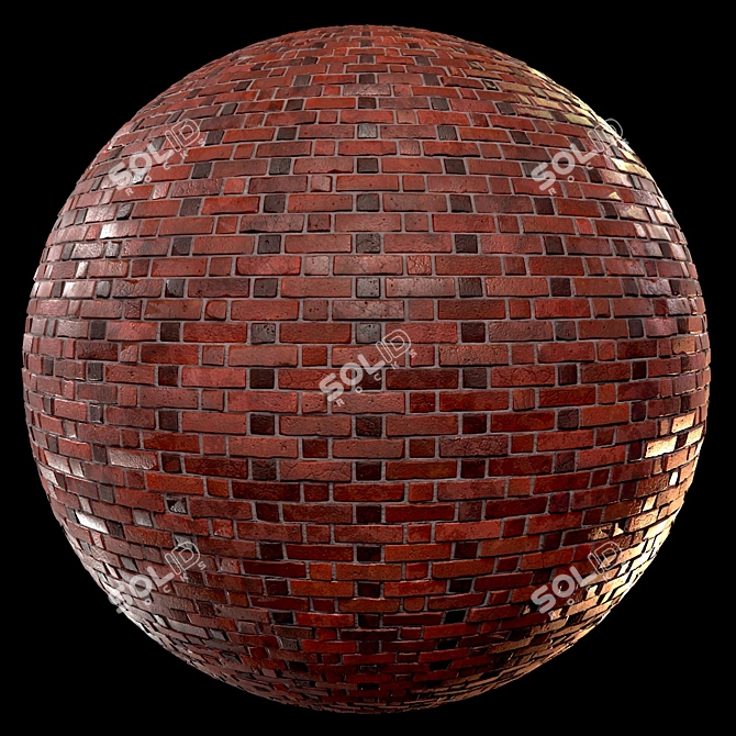 Seamless Brick Wall PBR Material 3D model image 1