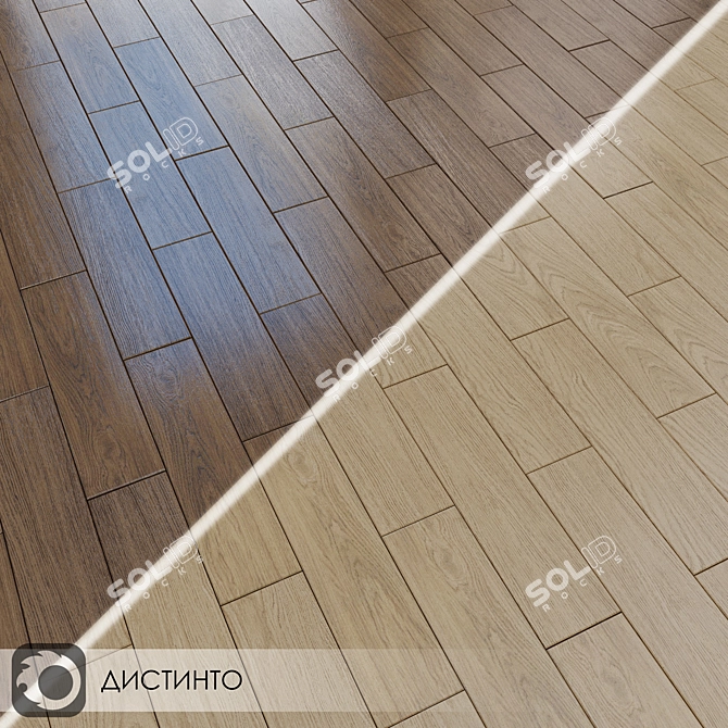 Distinto Brown Wood-Look Ceramic Tiles 3D model image 4