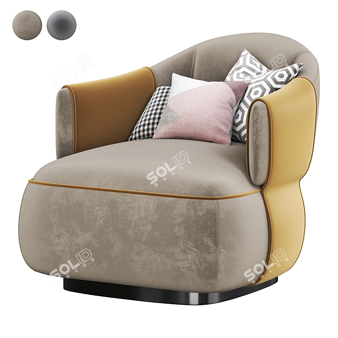 Luxurious Trussardi Larzia Armchair 3D model image 1