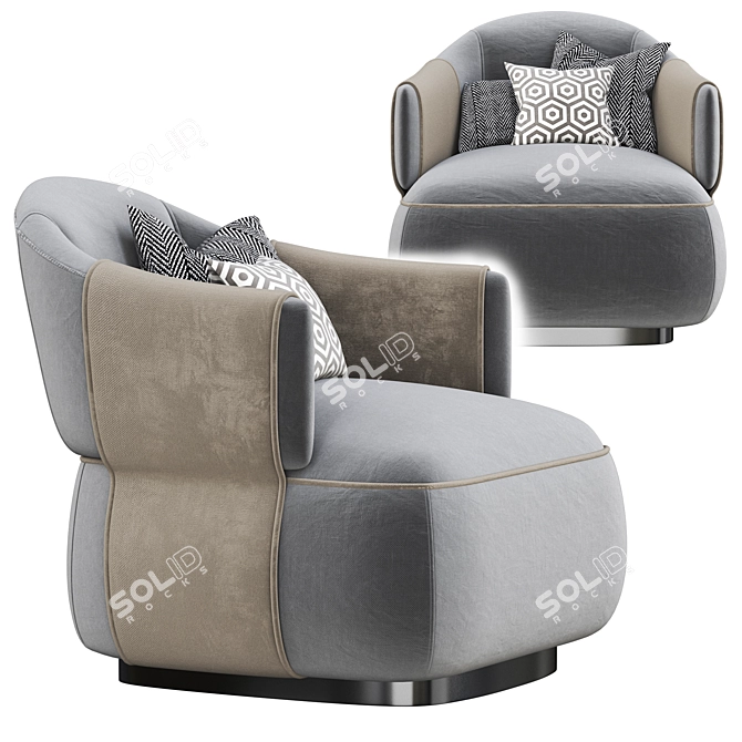 Luxurious Trussardi Larzia Armchair 3D model image 4