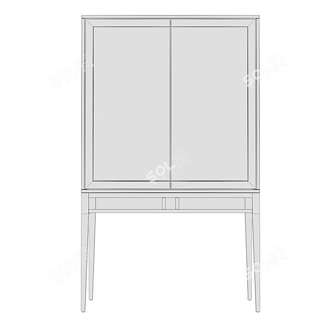 Modern Gray Walnut Display Cabinet - Angel Cerda 3D model image 4