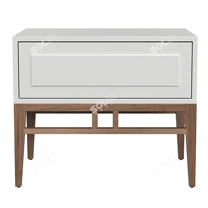 Modern Gray Walnut Nightstand by Angel Cerda 3D model image 3