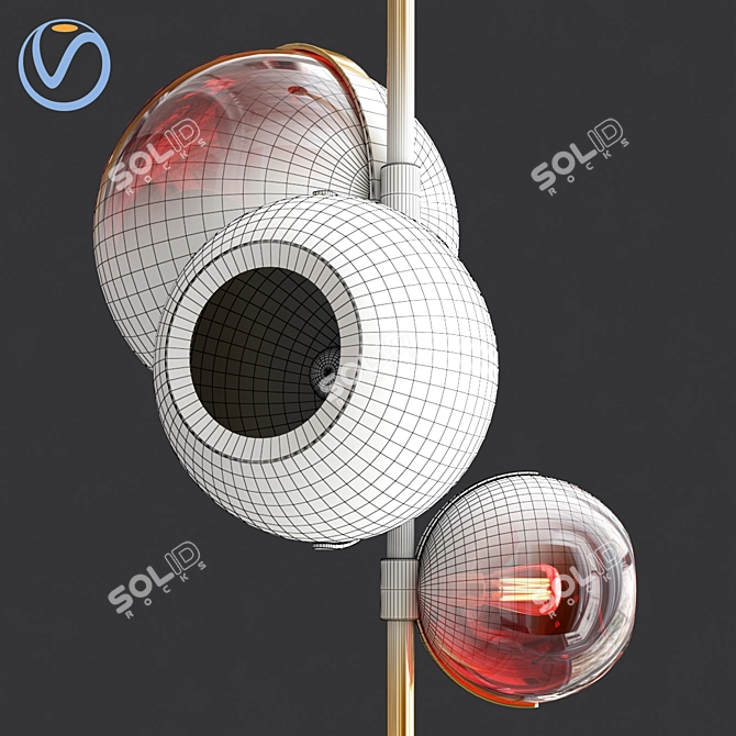 Elegant Rubie Lamp: 70cm Height 3D model image 3