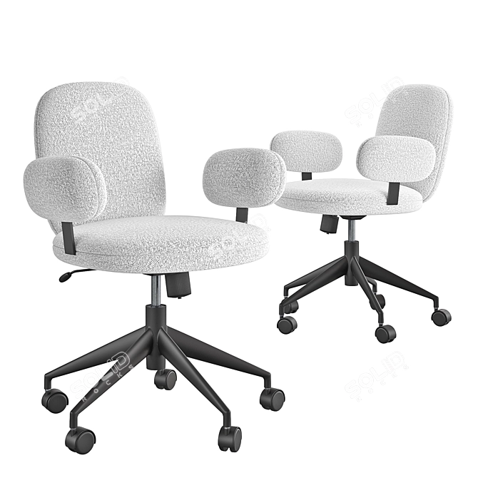 Sleek Faro Gray Office Chair 3D model image 1