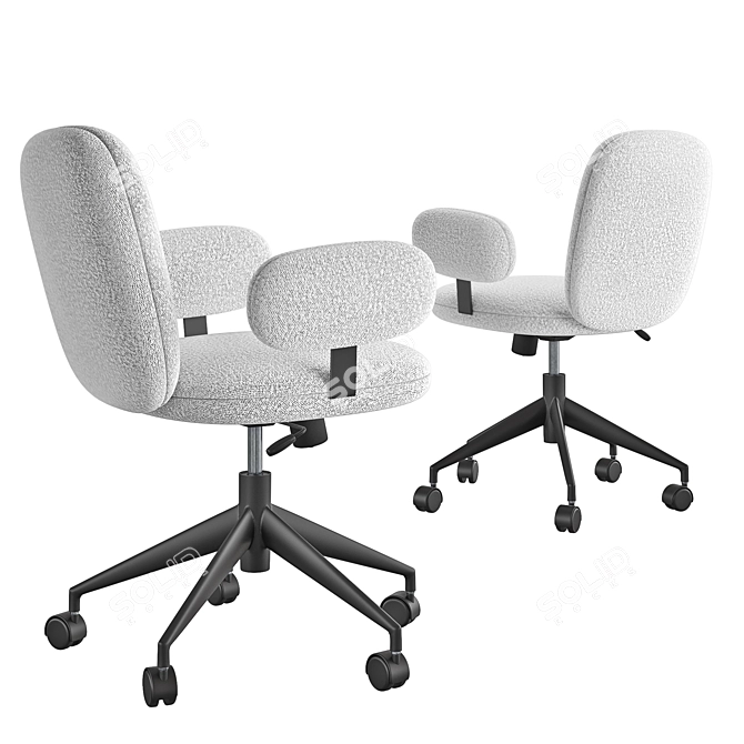 Sleek Faro Gray Office Chair 3D model image 2