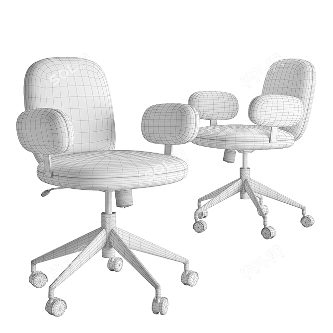 Sleek Faro Gray Office Chair 3D model image 3