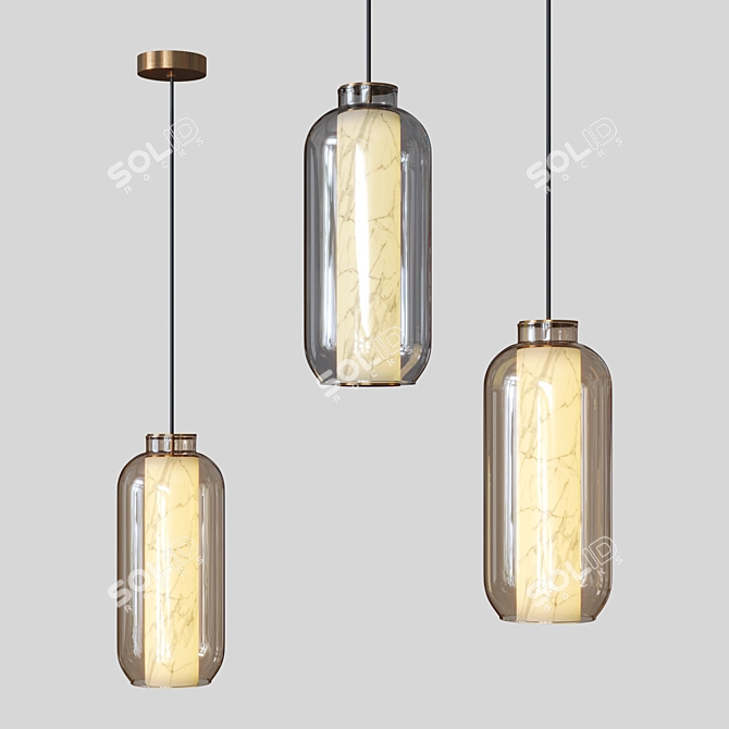 Elegant Antique Rollsbo Pendant 3D model image 1